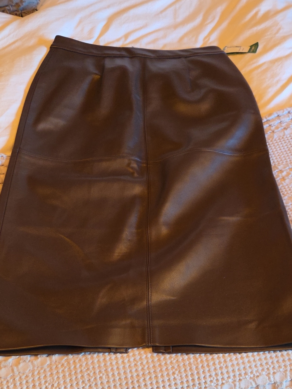 Women's Brown Faux Leather Pencil Skirt Size 12